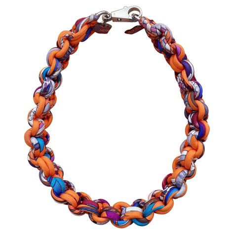 hermes petit h pleated silk necklace|Multistrand simple necklace .